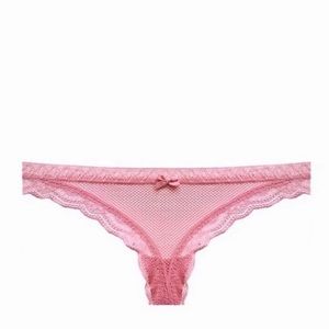 NWT Victoria Secret Peach Lace Thong